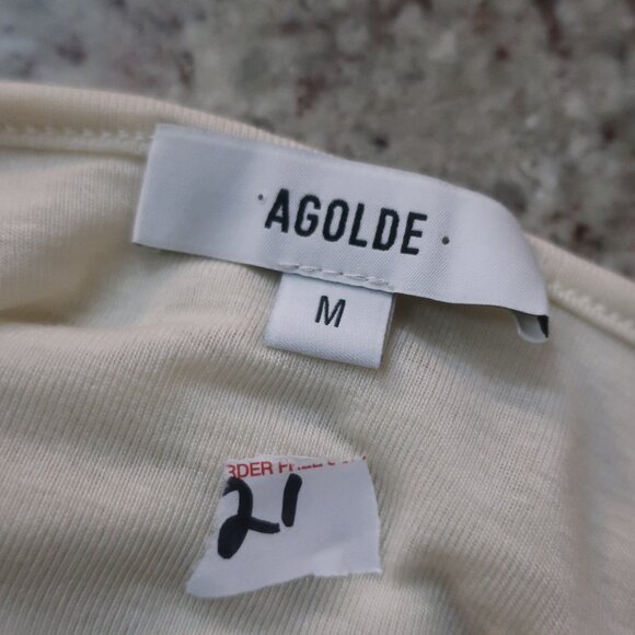 Womens Agolde Cream Ruched Ester Twist Sleeveless Tank Top M - Picture 8 of 13